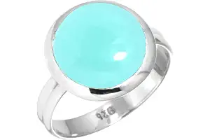 Jeweloporium Anillo redondo hecho a mano de ágata, lapislázuli, cristal y ojo de tigre, auténtica plata de ley 925, joyería bohemia de piedras preciosas naturales gruesas para mujer.