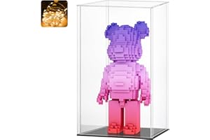Huijintao Vitrine Acrylique, Vitrine Exposition Transparent, Vitrine Figurine, Vitrine pour Collection, vitrine Voiture Miniature pour Figurines, Jouets, Objets de Collection, Noir (20x20x30cm)