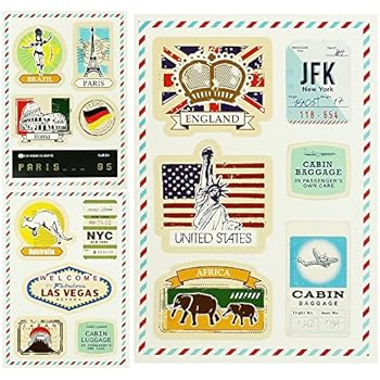 Collection D'autocollants De Voyage Dans Un Style Rétro | Vecteur Gratuite
