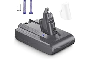 BIBARAJM 6800 mAh Ersatzakku für Dyson V6, Akku kompatibel mit Dyson V6 Staubsaugerserie + 2 Filter für DC62, DC58, DC59, DC61 Animal, DC72, DC74, SV03, SV05, SV06, SV07, SV09, V6 Absolute