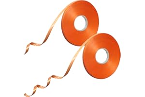 50m X 2 Rolls Orange Ribbon for Balloons, Mooshy Orange Curling Ribbon 5mm String for Balloons Birthday Wedding Christmas Festival Party Decorations Gift Crafts Wrapping Flower