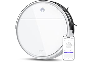 OKP life K5 Robot Aspirapolvere, 2500Pa, WiFi/App/Alexa, Batteria da 120 minuti, 7.7cm corpo sottile, Silenzioso, Autocaricante, Ideale per peli di animali domestici, Tappeti e pavimenti duri