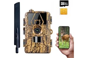 ZYJDGNNY 4G LTE Wildkamera mit Handyübertragungs-App, 60MP 8k Wildkamera mit Bewegungssensor Nachtsicht Wildkamera mit SIM-Karte 120° Weitwinkel IP66 wasserdicht mit 2.4
