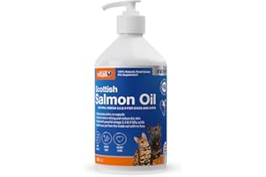 Zipvit Salmon Oil for Dogs 1 Litre, 100% Pure Scottish Salmon Oil. Natural Omega 3, 6 & 9 Supplement for Dogs and Cats. Supports Healthy Coat and Skin and Maintains Joint and Brain Health.