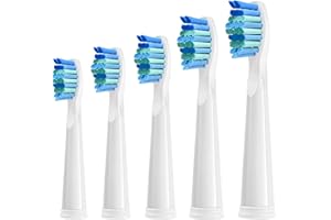 YUNCHI Szczoteczki wymienne Kompatybilne z elektrycznymi szczoteczkami do zębów Fairywill D7/D8/507/508/917/959/515/551/2011 i szczoteczką SEAGO E9, 5 sztuk, Biały