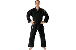 Kwon Karate Anzug Traditional schwarz 12 Oz, Unisex, Karate Anfänger und Fortgeschrittene, Karateanzug, Schwarz, 180 cm