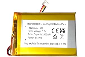 XINLANTECH Batteria di ricambio da 2300 mAh, 3,7 V, per HelloBaby HB40, HB50, HB6351 Video Babyphone
