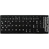 Microcase T&uuml;rk&ccedil;e Q Klavye Etiketi Laptop Macbook PC Sticker - Siyah