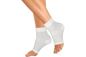 Orthosleeve® FS6 Foot Sleeve | White - size M| Exclusive 6 Zone Compression Technology®| Plantar Fasciitis, Heel Pain & Swelling Relief | 1 Pair | 24/7 Comfort
