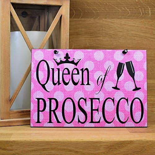 Queen Of Prosecco Diamante Crown Fun Gift Handmade Wooden Home Sign/Plaque 668