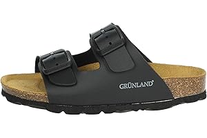 GRUNLAND JUNIOR Grunland Luce CB3090 Nero Ciabatte Bambino Fibbie BIRK plantarino anatomico