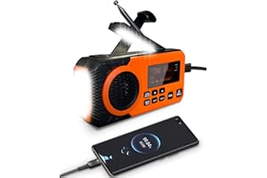 Maxesla DAB/BT/UKW Solar Radio Notfallradio mit 5000mAh Akku, Tragbare Radios mit USB Handyladefunktion Emergency Radio mit Led Taschenlampe, SOS Alarm und Handkurbel Dynamo für Camping,Notfall