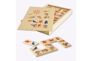 Dida - Das Domino Spiel Meerestiere Ist EIN Kinderspiel Für Kleinkinder, Aber Auch EIN Gesellschaftsspiel Für Die Ganze Familie. Das Holzdomino Ist EIN Familienspiel, EIN Legespiel Für Jung Und Alt