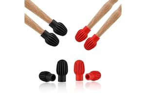 SUNBILIEN Drum Stick Silent Set, 4 pieces, excluding drum sticks, silicone black and red silent practice percussion, suitable for beginners and drum enthusiasts to practice, replacing mute drum pads