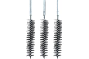YXQ 25mm Tube Brush Stainless Steel Wire 6.3 inch Bottle Long-Handle Bristle Cleaning, 3Pcs