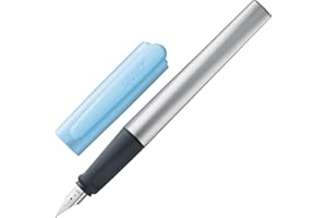 Lamy nexx azure - Stylo Plume avec grip antidérapant et plume acier poli en taille A - corps triangulaire en aluminium - avec cartouche T 10 bleue - Droitier