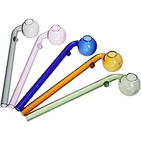 RORA Glass Tube 10Pcs 16cm Hand Length Small Tube Colorful Mini Handmade Thick Tube Recycling Smoking Glass Buns (A#)
