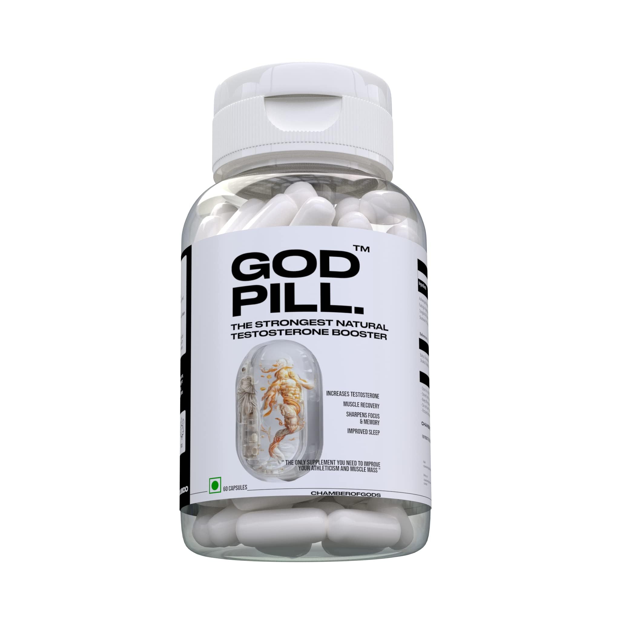 CHAMBEROFGODS GODPILL Testosterone supplement for Men | Special Blend with Ashwagandha, Tongkat Ali & Fadogia Agrestis | Supp