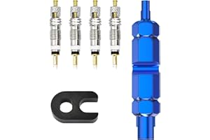 SUUOSL Kit de Réparation de Pneus Vélo: 4 Pièces Presta Valve Cores Obus avec 2 Pièces Outil de Démonté Obus Valve, Adaptateurs de Noyau de Universels pour la Réparation de Pneus de Vélo