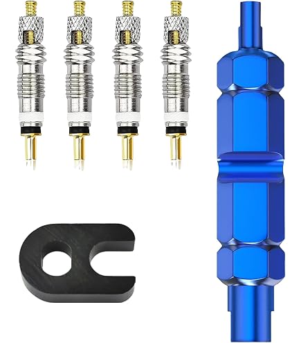 10 Noyaux De Valve Presta + Outil De Démontage - Réparation De Chambre à Air De Vélo, Cuivre Nickélé