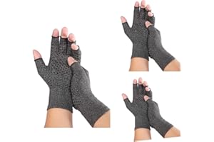 HAWA 3 Pairs Arthritis Gloves, Pressure Gloves Breathable, Relieve Joint Pain, rheumatoid, arthritis, swelling and tendonitis pain relief, Provide Support and Warmth (With Silicone Dots) (MEDIUM)