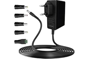 Gonew21 5V Netzteil 2A - Universal Netzteil 12V, 2 Meter langes Kabel AC Adapter Eingang 1100-240V 50-60HZ, AusgangNetzteil 5V 2A 10W, 5 Steckernetzteil DC, AC/DC Adapter, LED-Licht, Mehr 12V-Geräte