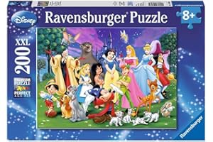 Ravensburger Puzzle 12698 Ravensburger Disney. Ulubione Postacie Z Bajek 200 Elementów Puzzle Dla Dzieci (12698) Unikalne Elementy, Technologia Softclick