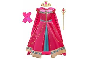 MISS & MR BM Princess Costumes Girls Pink Princess Dress Up Set & Accessories for Fancy Party, Birthday and Halloween Cosplay, Age 3-10 Years