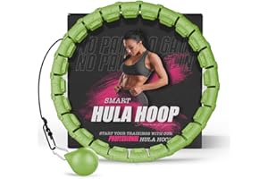 Active 100 Fitness Hula Hoops, Smart Weighted Hula Hoop for Adults, Adjustable Infinity Hoop with 360° Auto-Spinning Ball, Weight Loss Exercise Equipment for Home Use