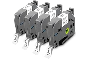 Pristar 12mm Kompatybilny Etykiety dla Brother TZe-231 TZe231 TZ-231 Czarny na Białe Laminowane Taśmy dla Brother PT-H200 PT-H107B H110 D210 D400VP P750W H100LB H1000R 1000R 10000R 1000R 10000R 10000R 100000R 1 H1055 4 sztuki