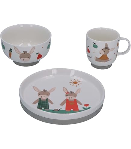 Set Stoviglie Bambini Sterntaler Porcellana - 3 Pezzi Con Elefante E Coniglio - Foto 9