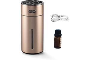 KEWAYO Diffusore d'Aromi Portatile, Umidificatore per Auto a Doppio Spray, Diffusore di Aromi per Auto Intelligente con Serbatoio 'acqua da 300 Ml Fragranza di Lunga Durata