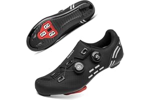 Solamni Fahrradschuhe Herren Damen Rennrad Schuhe Kompatibel mit SPD/SPD-SL/Look Delta Klicksystem, Radsportschuhe für Spinning, Rennrad