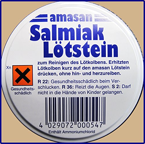 Amasan Salmiak Lötstein in Dose zum reinigen von Lötkolbenspitzen (Größe 1=75mm) (80 Gramm) - 4