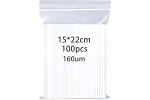 ‎HURUIRUI huruirui Druckverschlussbeutel 15X22cm 100Stück 160μm Verdicken Wiederverschließbare Durchsichtige Zipper Beutel Klein Verschlussbeutel Beutel Kleine Plastiktüten