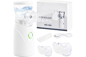 MAPILLE Aerosol Portatile Silenzioso per Adulti e Bambini, Pratico Macchina Aerosol inalatore, Nebulizzatore Aerosol con 2 Maschere e Boccaglio, Macchina per Nebulizzatore per Uso Domestico e in Viaggio
