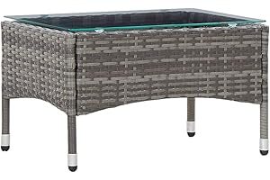 ‎VIDAXL vidaXL Stolik kawowy, szary, 60x40x36 cm, rattan PE