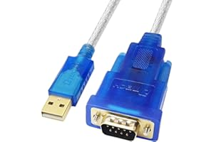 DTech Câble adaptateur USB vers RS232 DB9 avec chipset FTDI compatible Windows 10 8 7 et Mac Linux (3 m), bleu