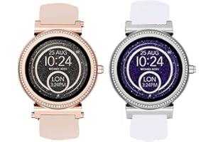 Compatible for Michael Kors Sofie Band, Lvbu Sport Silicone Replacement Strap for Michael Kors Access Sofie Smartwatch (White+Pink)