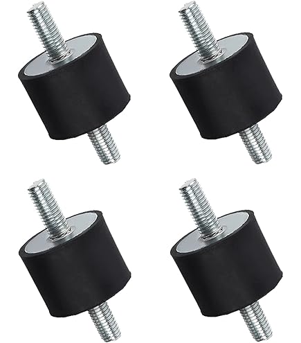 4 Silent Blocs Caoutchouc M10 Mâle/Femelle - Amortisseur Vibration 50mm - Pour Machines/Compresseurs