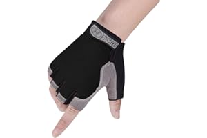 IPENNY Girls Boys Half Finger Cycling Gloves Sport Gym Gloves Racing Mitts Non-Slip Gel Short Finger Breathable Summer Gloves Mountain Road Bike Riding Bicycle Running Gloves