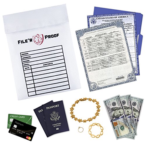 Archivo Resistente Documento de sobre una bolsa de Home seguro a prueba de fuego a prueba de  R Passport Pistola