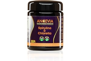 ‎ANCEVIA ANCEVIA Spirulina und Chlorella Presslinge - 1 Glas mit 365 Tabletten | 100% natürliches Spirulina & Chlorella Pulver | Hochdosierte Algentabletten| Laborgeprüft & vegan
