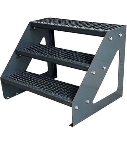 Scala Esterna In Acciaio Zincato - 2 Gradini, Resistente A Intemperie, Ideale Per Giardino E Terrazzo