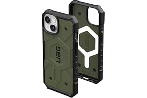 Urban Armor Gear Pathfinder Funda Compatible con Apple iPhone 15 [Compatible con Carga inalámbrica/magnética, protección contra caídas estándar Militar] Olive Drab