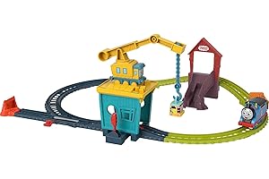 Fisher-Price Thomas & Friends Fix 'em Up Friends train and track set with motorized Thomas engine for preschool kids 3+