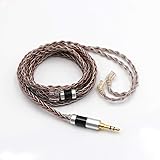 Linsoul TRIPOWIN C8 8-Core Silver Copper Foil Braided Earphone Replacement Upgrade Cable, Tinsel Silver Copper Wire for KZ ZS