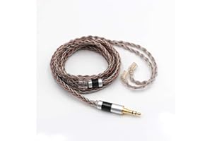 TRIPOWIN Linsoul C8 8-Core Silver Copper Foil Braided Earphone Replacement Upgrade Cable, Tinsel Silver Copper Wire for KZ ZSX, ZSN Pro, ZS10 Pro NF2u, QDC IEMs (3.5mm Plug, QDC connector)