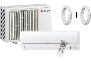 MITSUBISHI ELECTRIC Mitsubishi - Climatizador de aire acondicionado DC Inverter monosplit R32, mando MSZ-HR25VF 9000 BTU + tubos de cobre par 1/4" + 3/8" (7 metros (7 + 7)