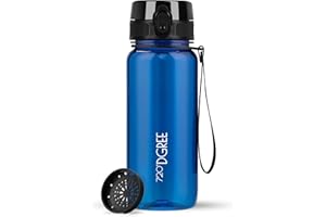 720°DGREE Butelka do picia 350ml, 500ml, 650ml, 1l, 1.5litr, 2l "uberBottle" softTouch +Sitko - Bez BPA - Butelka na wodę na uczelnię, pracę, fitness, rower, na zewnątrz - Butelka sportowa z Tritan